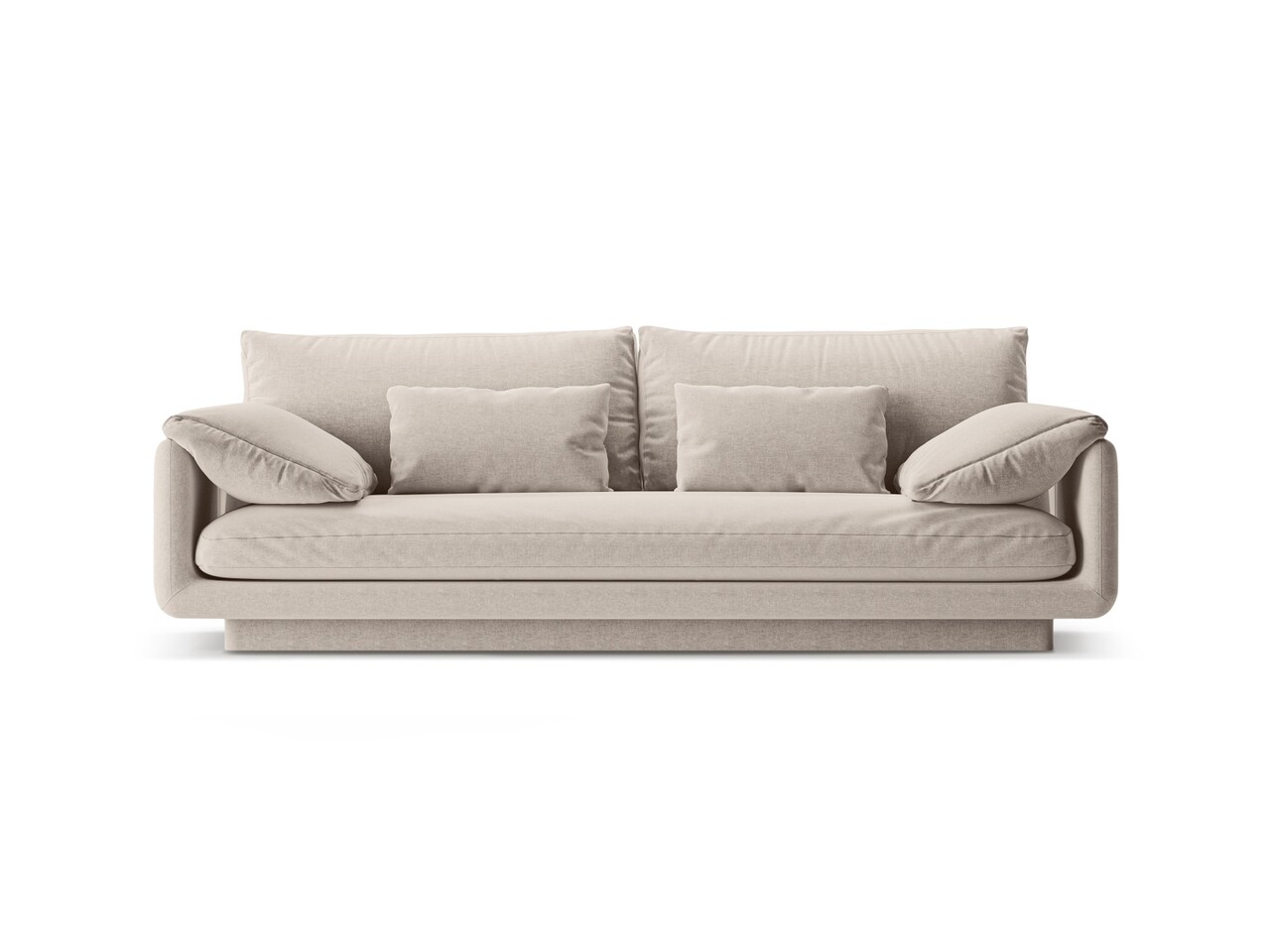 Canapea 3 locuri, Torino-211, Micadoni Home, 220x103x83 cm, tesatura structurata chenille, bej deschis - imagine 6